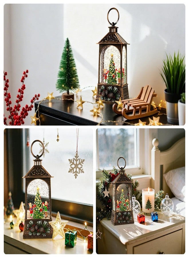 JEDAWN زينة عيد الميلاد الداخلية - 8 أغاني عيد الميلاد، فانوس عيد الميلاد - زينة ثلجية موسيقية متلألئة وكرة ثلجية للشجرة، ديكور منزلي داخلي للعطلات، هدايا حفلات العطلات. - Image 3